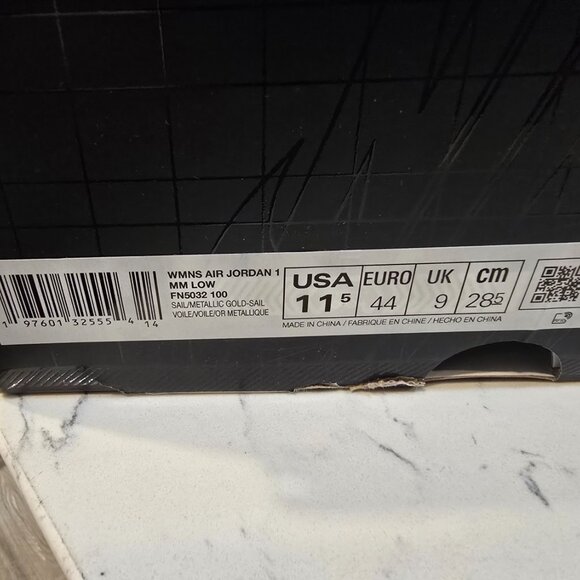 FN5032-100 Nike Air Jordan 1 Low Method Of Make White Gold MEN'S SIZE 10 US NEW - Picture 9 of 16